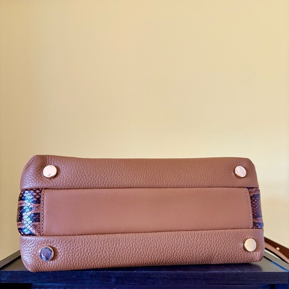 Michael Kors Rollins Small Snake Embossed Pebble Leather Satchel - Picture 3 of 8